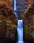 Falls Canvas Paintings - Multnomah Falls, Oregon